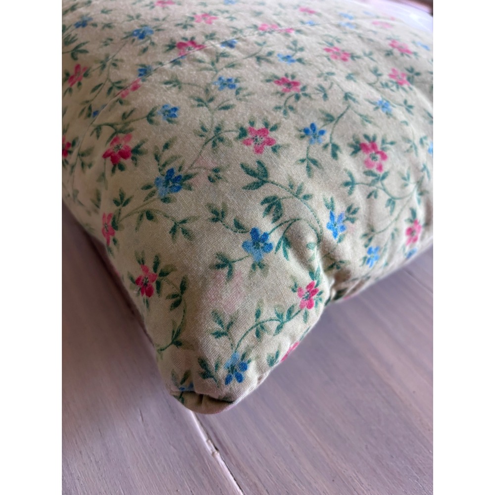 Vintage Handmade Quilted Patchwork Log Cabin Floral Pillow 12x12 Cottagecore - Picture 5 of 9
